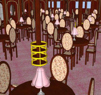 地图餐厅装修SU模型下载_sketchup草图大师SKP模型