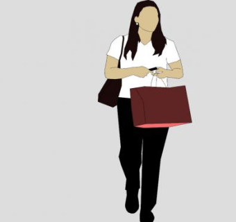 女人拿着购物袋SU模型下载_sketchup草图大师SKP模型