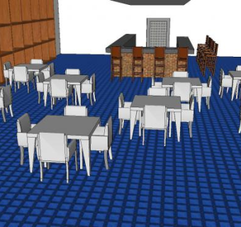 卢西塔尼亚号餐厅装修SU模型下载_sketchup草图大师SKP模型