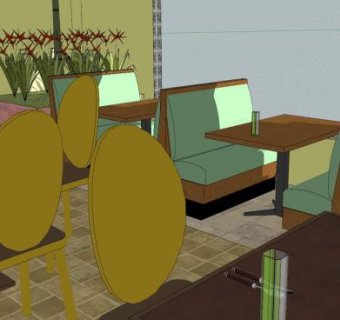现代餐厅SU模型下载_sketchup草图大师SKP模型