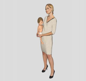 妇女和婴儿SU模型下载_sketchup草图大师SKP模型