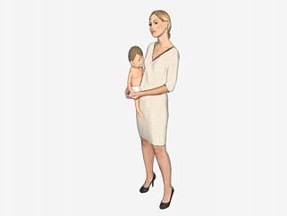 妇女和<em>婴儿</em>SU模型下载_sketchup草图大师SKP模型