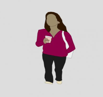 女人端着咖啡SU模型下载_sketchup草图大师SKP模型