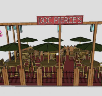 医生皮尔斯户外餐厅座位SU模型下载_sketchup草图大师SKP模型