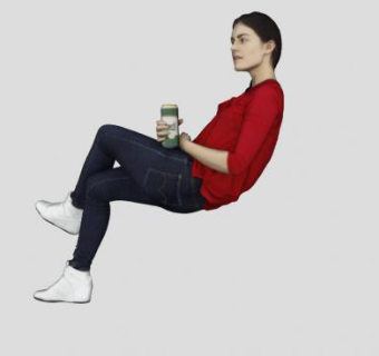 休闲坐姿女人SU模型下载_sketchup草图大师SKP模型