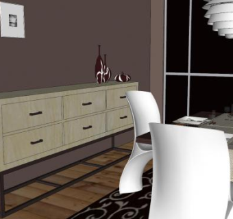 现代餐饮室内房间SU模型下载_sketchup草图大师SKP模型