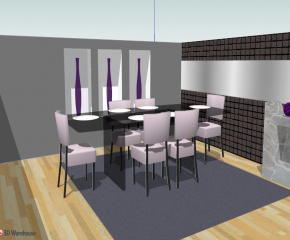 现代装修干净餐厅SU模型下载_sketchup草图大师SKP模型