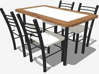现代家居餐桌SU模型下载_sketchup草图大师SKP模型