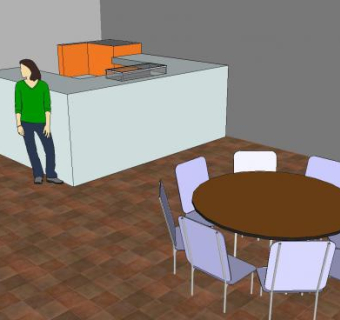现代餐厅食堂SU模型下载_sketchup草图大师SKP模型