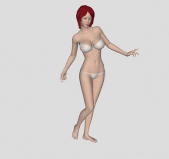 比基尼装女孩SU模型下载_sketchup草图大师SKP模型