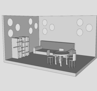 现代白色舒适房间SU模型下载_sketchup草图大师SKP模型