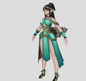 游戏女性人物SU模型下载_sketchup草图大师SKP模型