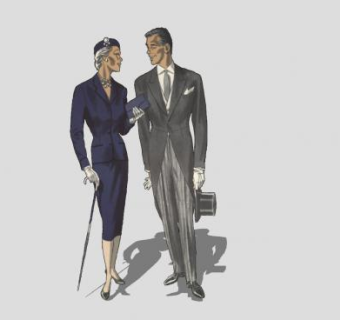 旧时尚的老夫妇SU模型下载_sketchup草图大师SKP模型