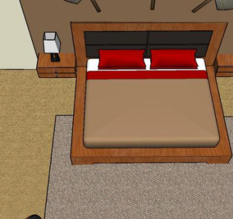 亚洲风情主卧装修SU模型下载_sketchup草图大师SKP模型