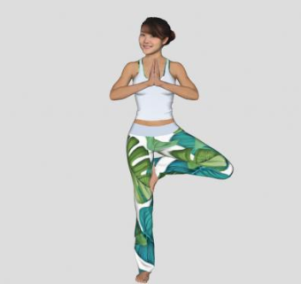 瑜伽女性人物SU模型下载_sketchup草图大师SKP模型