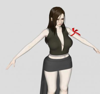 游戏女性人物蒂法SU模型下载_sketchup草图大师SKP模型