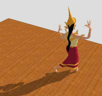 老挝女性舞者SU模型下载_sketchup草图大师SKP模型