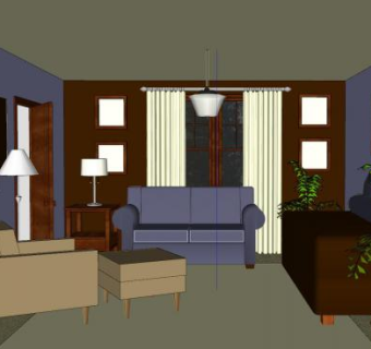 现代棕色卧室SU模型下载_sketchup草图大师SKP模型