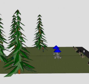 绿地公园SU模型下载_sketchup草图大师SKP模型