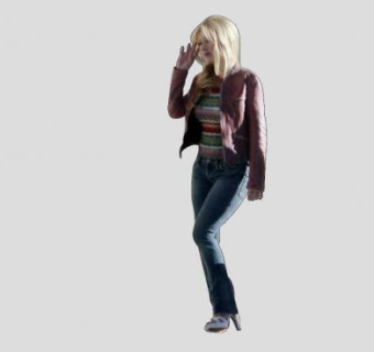 休闲装金发女孩SU模型下载_sketchup草图大师SKP模型