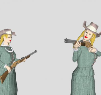 狂野西部女孩SU模型下载_sketchup草图大师SKP模型