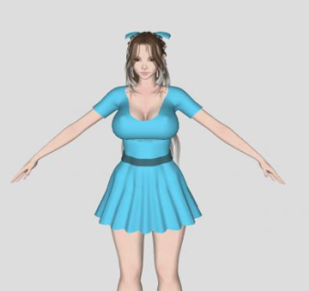 游戏人物女孩SU模型下载_sketchup草图大师SKP模型