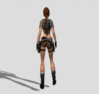 游戏女性人物劳拉SU模型下载_sketchup草图大师SKP模型