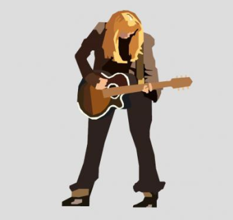 吉他手女表演者SU模型下载_sketchup草图大师SKP模型