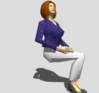 3D女人坐姿SU模型下载_sketchup草图大师SKP模型