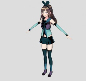 虚拟人物绊爱SU模型下载_sketchup草图大师SKP模型