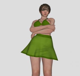 泳裙女人SU模型下载_sketchup草图大师SKP模型