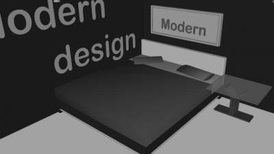 现代黑色卧室SU模型下载_sketchup草图大师SKP模型