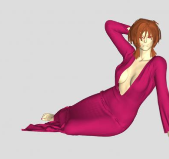 妩媚的女士SU模型下载_sketchup草图大师SKP模型