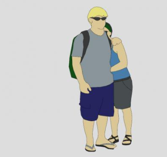 2D夫妇SU模型下载_sketchup草图大师SKP模型