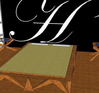 田园风格装修卧室SU模型下载_sketchup草图大师SKP模型