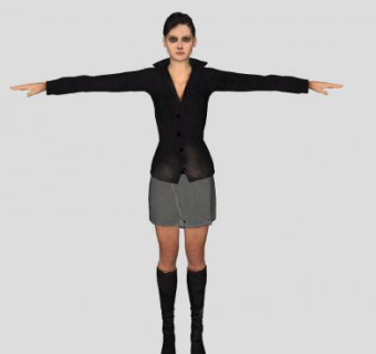 气质商务女士SU模型下载_sketchup草图大师SKP模型