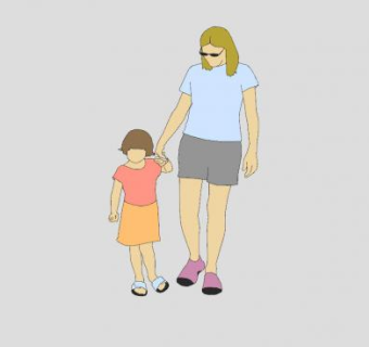 2D母女SU模型下载_sketchup草图大师SKP模型