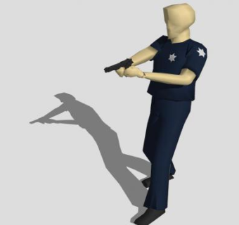 持械公职人员SU模型下载_sketchup草图大师SKP模型
