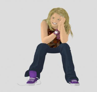 2D女士坐姿SU模型下载_sketchup草图大师SKP模型