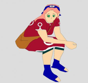 火影忍者动漫角色春野樱SU模型下载_sketchup草图大师SKP模型