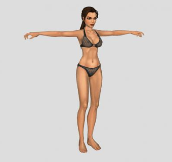 劳拉比基尼人物SU模型下载_sketchup草图大师SKP模型