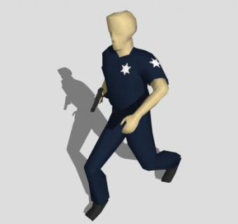 持械奔跑的男子SU模型下载_sketchup草图大师SKP模型