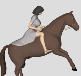 骑马的女人SU模型下载_sketchup草图大师SKP模型