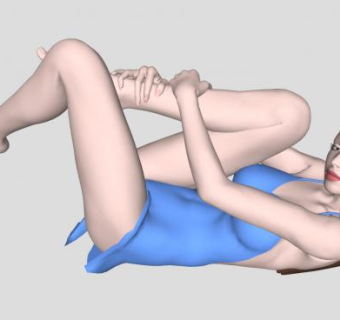 休息中泳装女孩SU模型下载_sketchup草图大师SKP模型