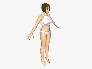女性身体SU模型下载_sketchup草图大师SKP模型