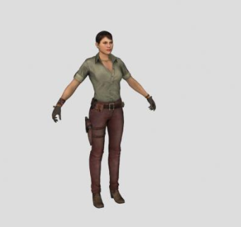 詹尼弗游戏人物SU模型下载_sketchup草图大师SKP模型