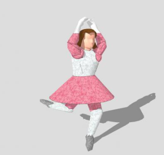 跳芭蕾女孩SU模型下载_sketchup草图大师SKP模型