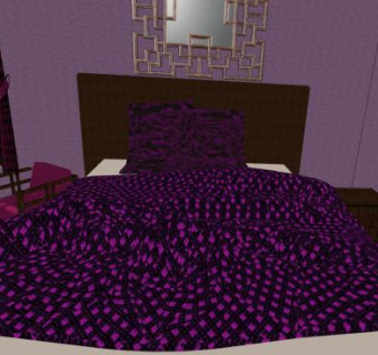 室内卧室装修SU模型下载_sketchup草图大师SKP模型