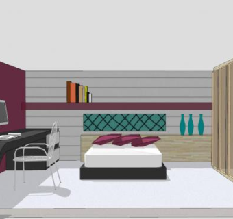 卧室生活装修SU模型下载_sketchup草图大师SKP模型