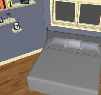 现代装修卧室SU模型下载_sketchup草图大师SKP模型